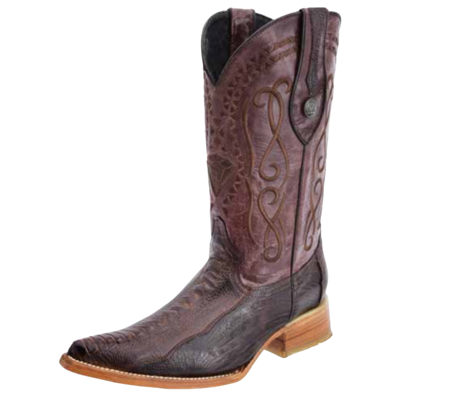 Brown Genuine Ostrich Leg Boots on 3X Aladino