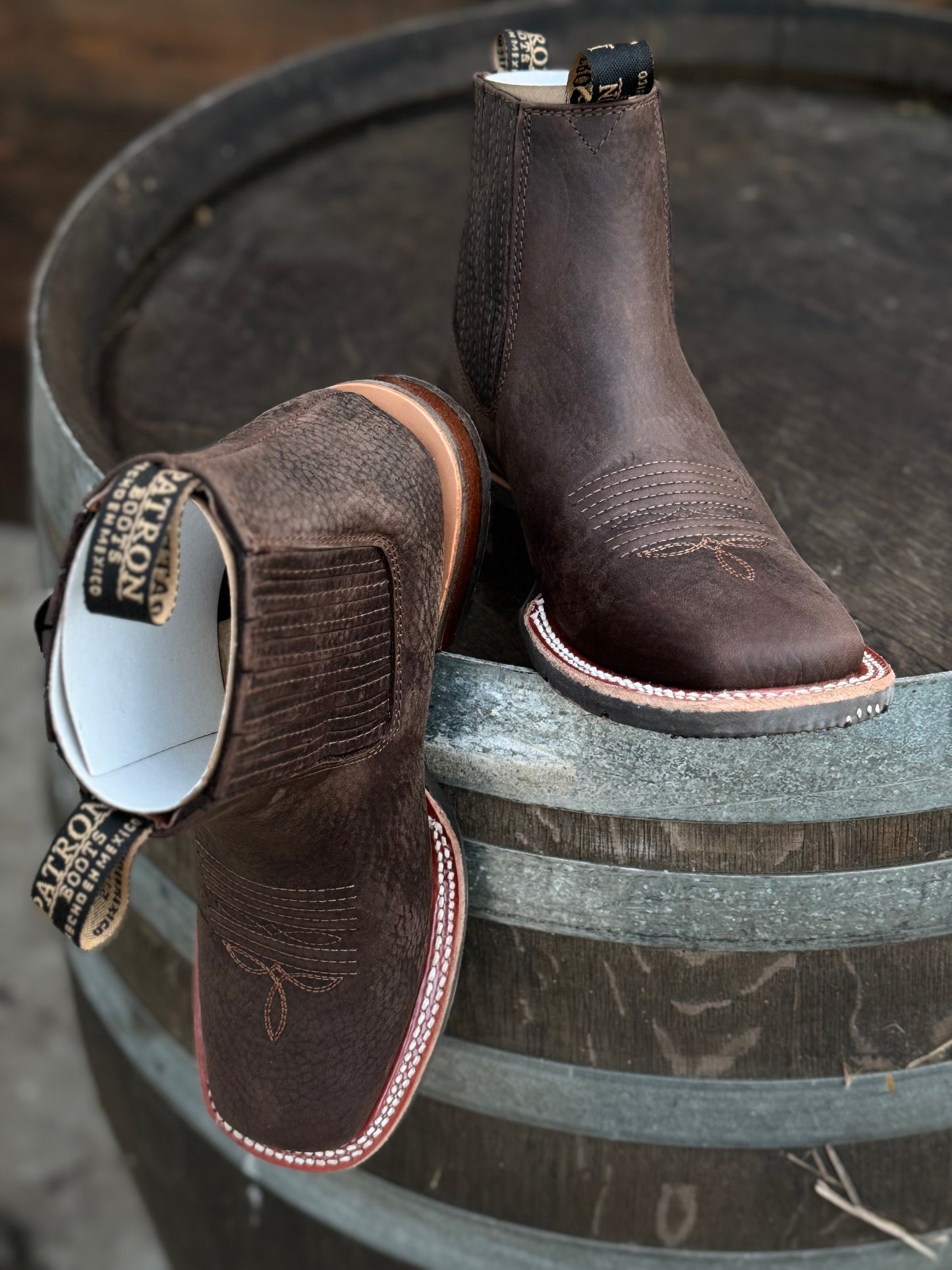 Ankle Boot Square Toe Brown Rubber sole