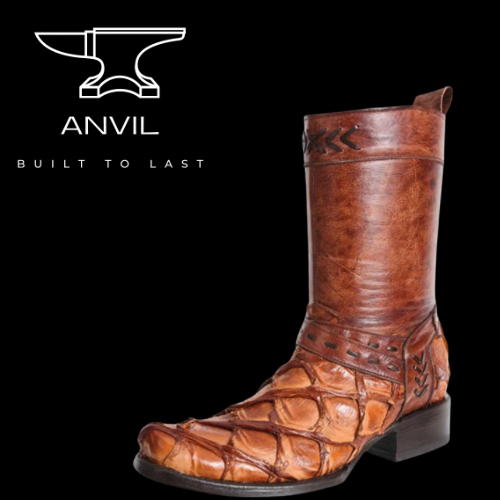 Cognac Genuine Fish Skin Dubai Boot