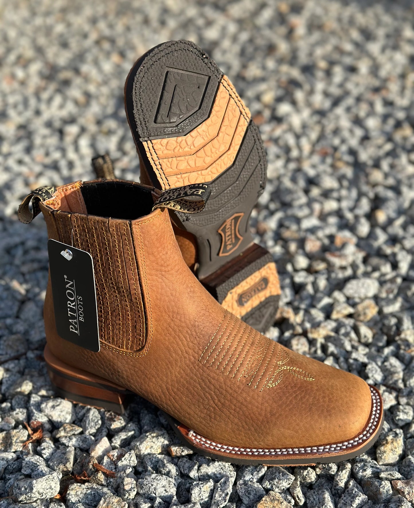 Ankle Boot Square Toe Honey Rubber sole