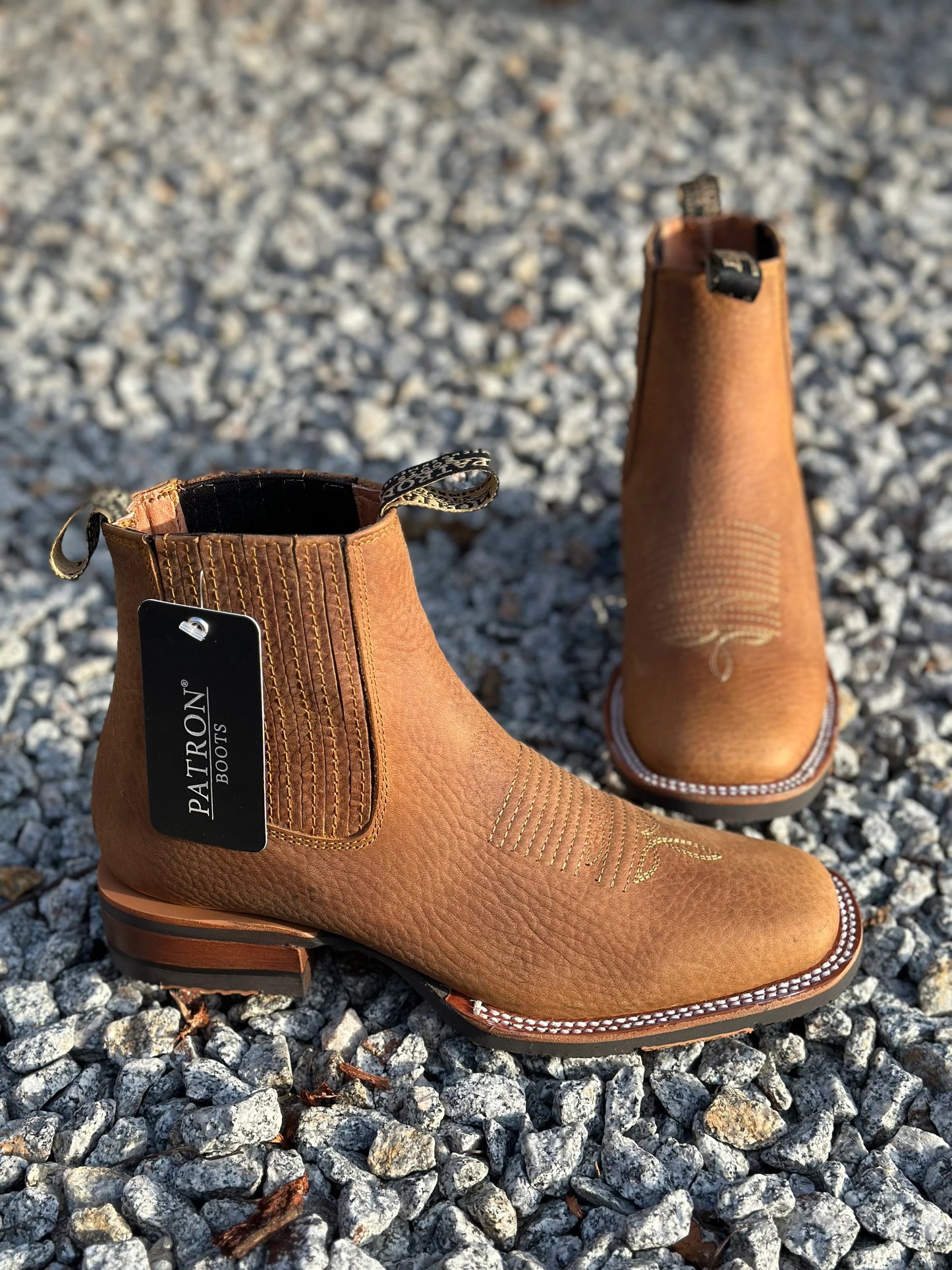 Ankle Boot Square Toe Honey Rubber sole