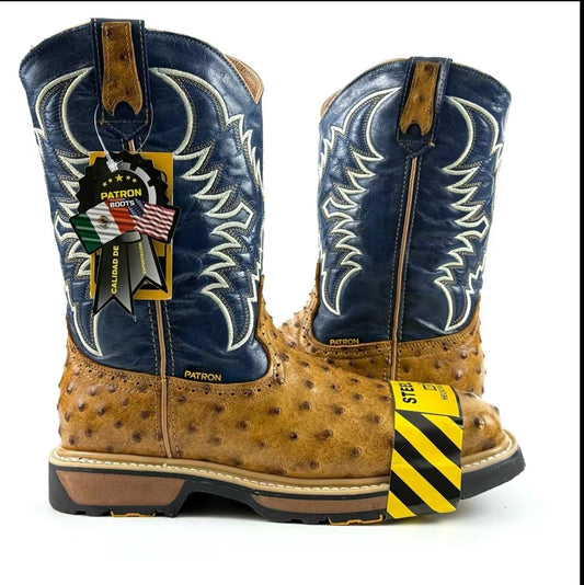830 Ave Orix Ostrich Print Steel Toe Work Boot | Durable, Comfortable, All-Day Support