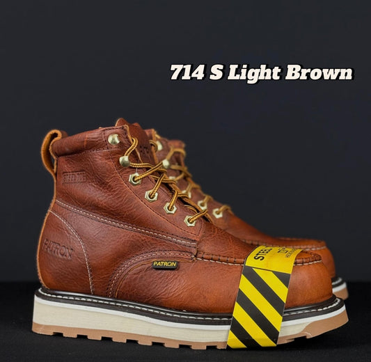 714 Moc Toe Steel Toe Light Brown