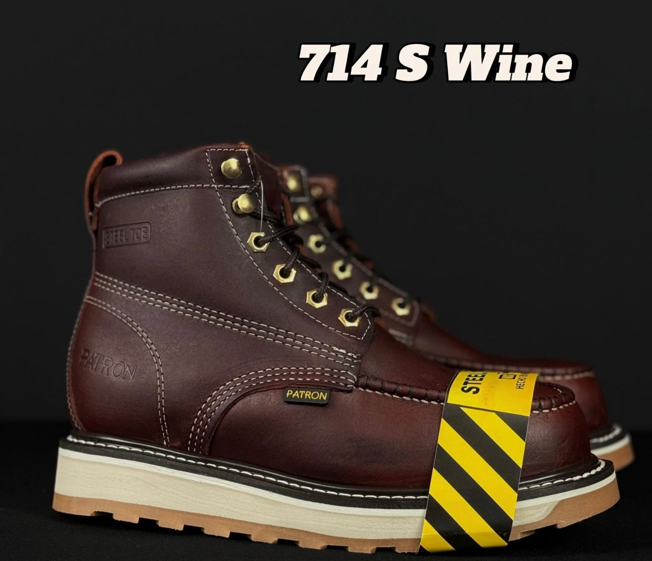 714 Moc Toe Steel Toe wine