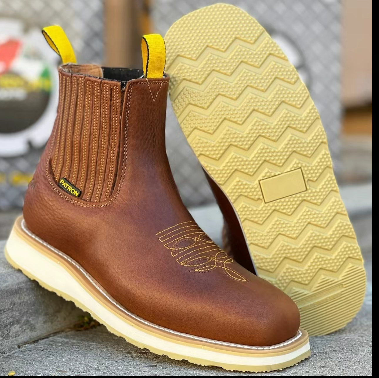 Patron 3073 Honey Slip-On Work Boots | Lightweight Comfort & Durable Traction