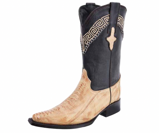 Sand Genuine Ostrich Leg Boots on 3X Aladino