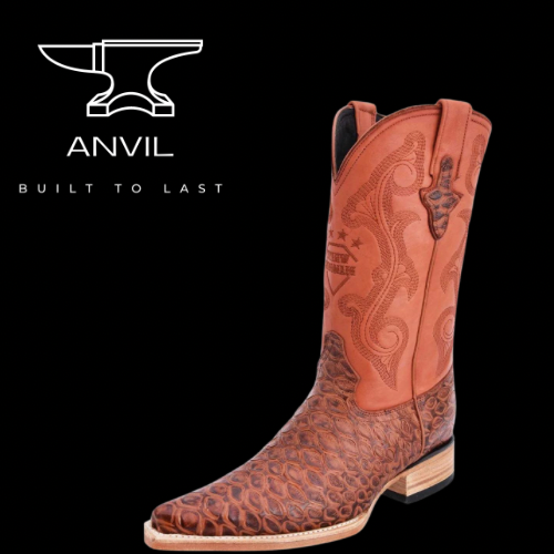 3X Cognac Embossed Ant Eater Boots