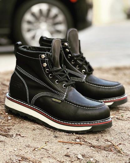 Work Boot 617 Black / Red Strip