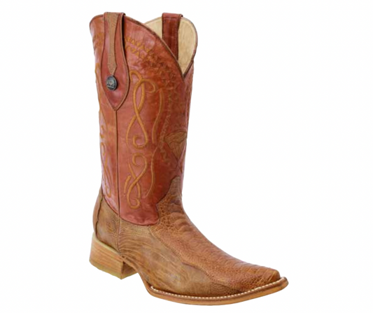 Cognac Genuine Ostrich Leg Boots on 3X Aladino