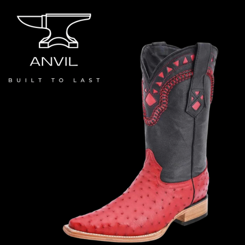 Red Genuine Ostrich Aladino Boot